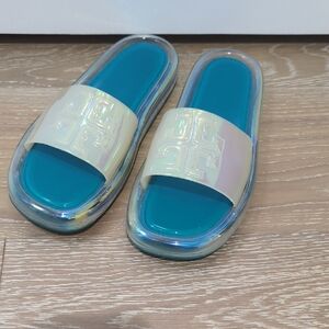 Tory Burch Bubble Jelly Iridescent Slide Sandals